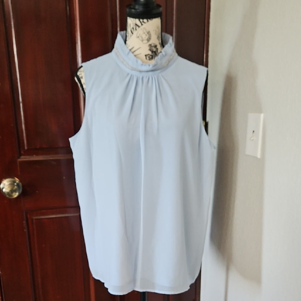 Karl Lagerfeld Light Blue Blouse Large Sleeveless
